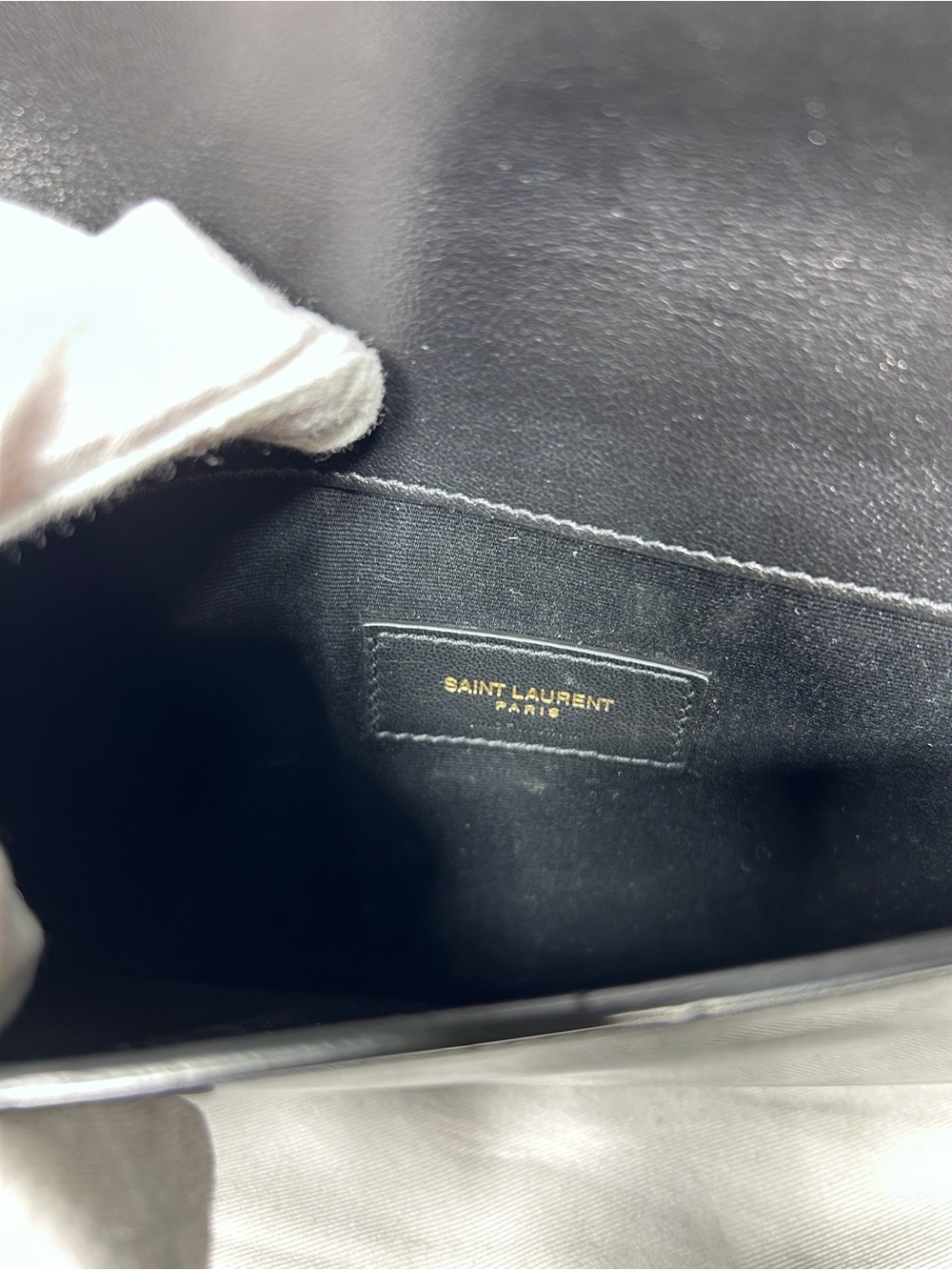 Saint Laurent Black YSL Patent Leather Y-Ligne Clutch gold-tone Y buckle - Picture 9 of 9